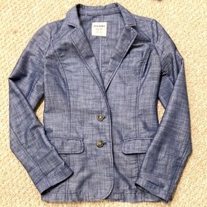 Cotton denim style blazer